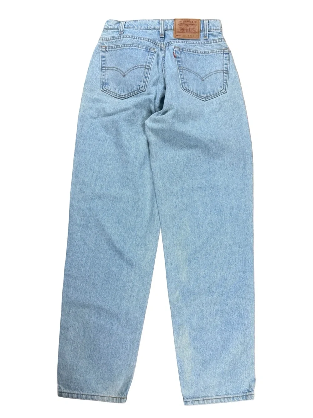 Vintage 90s Levis 560 Loose Fit Tapered Leg Light Wash Blue Jeans Size 32x32